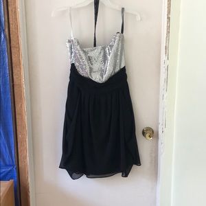 Silver sequin, Chiffon Bill Levkoff Dress